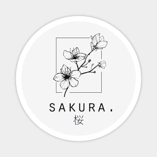 "Sakura" Cherry Blossom Japanese Minimalist/Simple Design Magnet